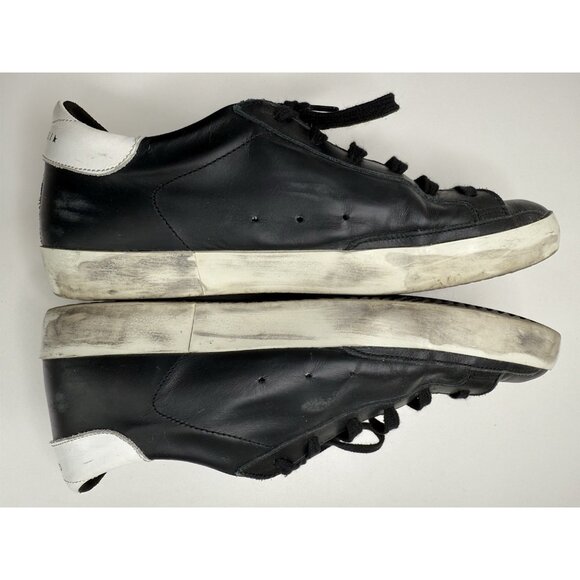 Golden Goose Super-Star Leather Sneakers in Black and White Size 41 - Picture 10 of 16
